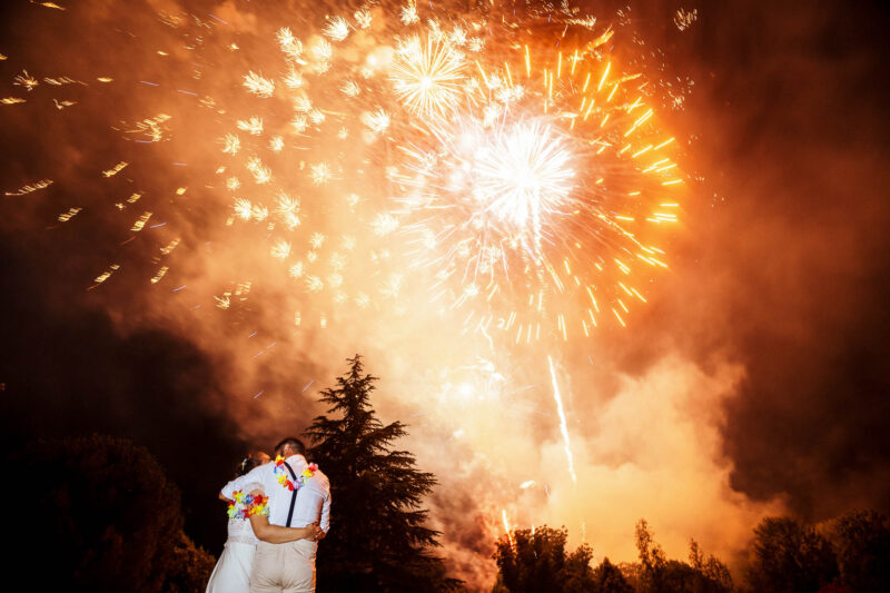 Soirée - Photos aux flashs - Sous le feu d'artifice